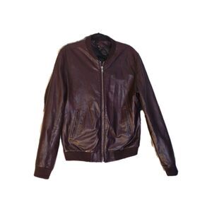 BLK DNM Men's Burgundy Brown Leather Jacket 81 Large $895 NWT